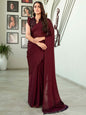 Tikhi Imli Solid Satin Saree