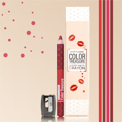 Matt Look Color Treasure Luxury Matte Lip Pencil Crayon - 03 Red Fantasy