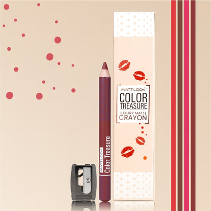 Matt Look Color Treasure Luxury Matte Lip Pencil Crayon - 04 Loveable Wine