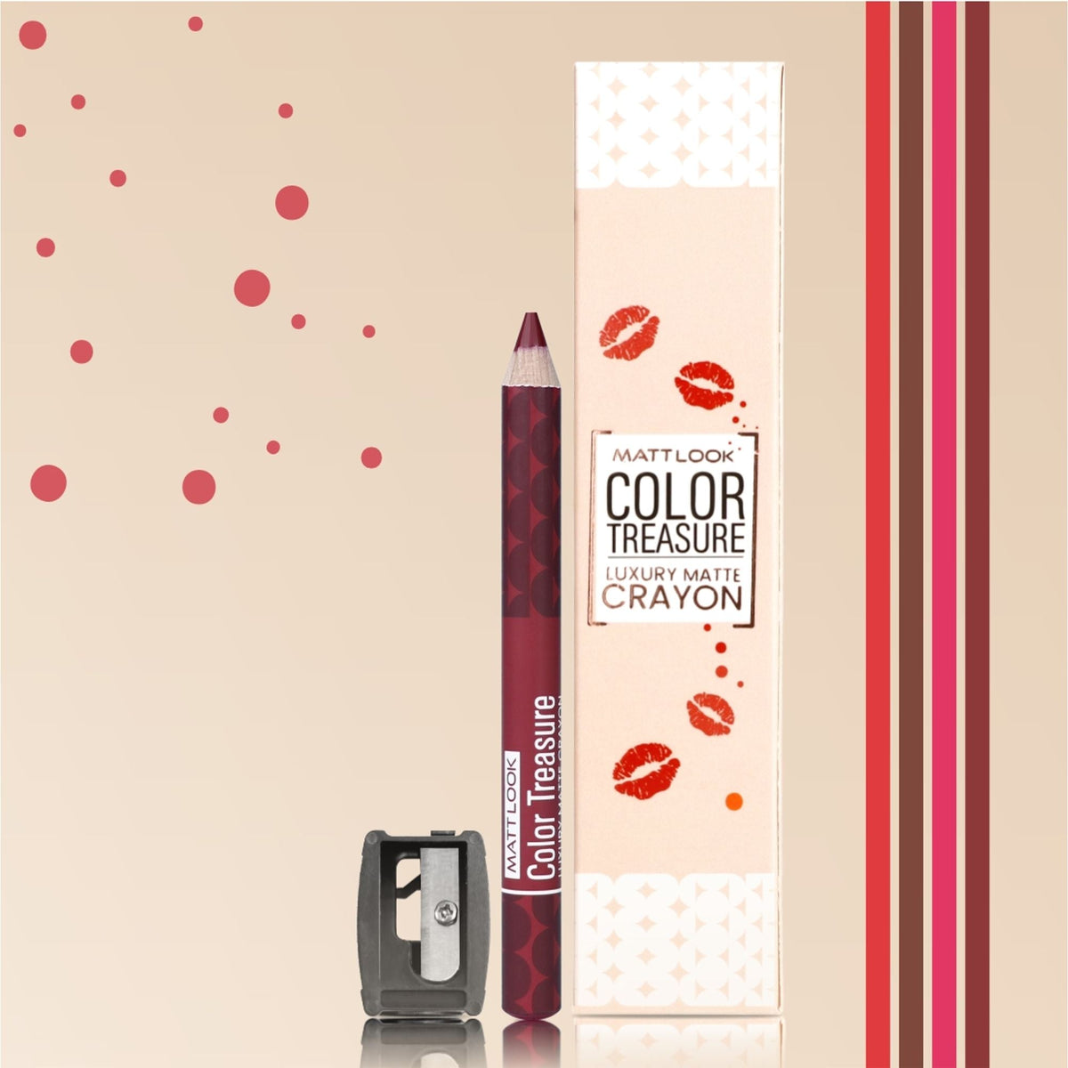 Matt Look Color Treasure Luxury Matte Lip Pencil Crayon - 07 Crazy Wine