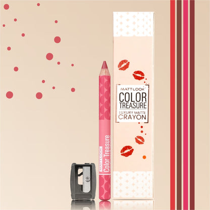 Matt Look Color Treasure Luxury Matte Lip Pencil Crayon - 12 Charming Pink
