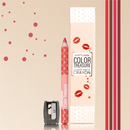 Matt Look Color Treasure Luxury Matte Lip Pencil Crayon - 13 Candy Peach