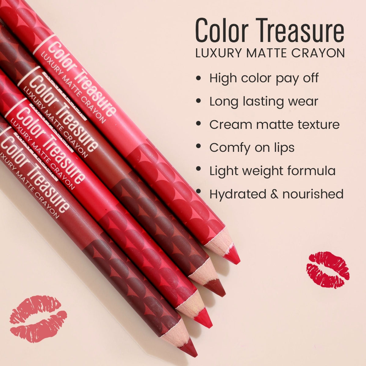 Matt Look Color Treasure Luxury Matte Lip Pencil Crayon - 14 Natural Nude
