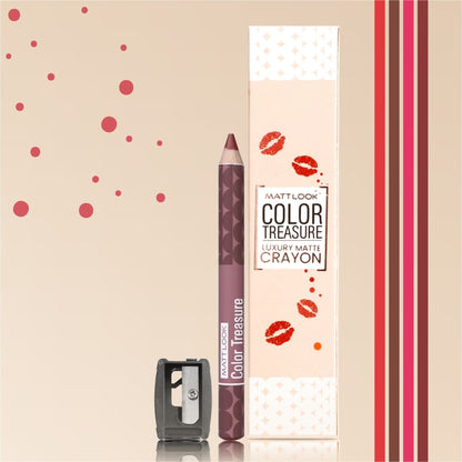 Matt Look Color Treasure Luxury Matte Lip Pencil Crayon - 15 Glazed Mauve