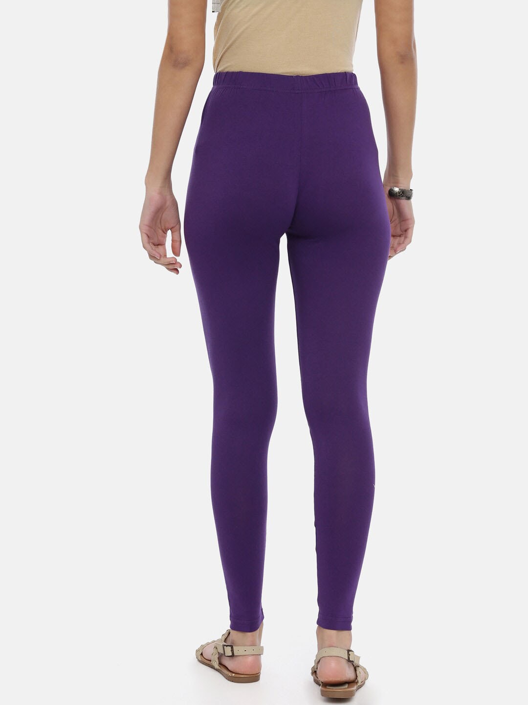 Souchii Violet Solid Slim-Fit Ankle-Length Leggings
