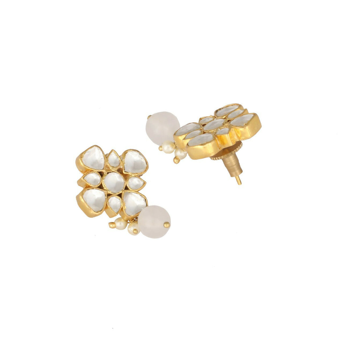 Nuyug 22K Gold Plated Kundan Paradise Stud Earrings