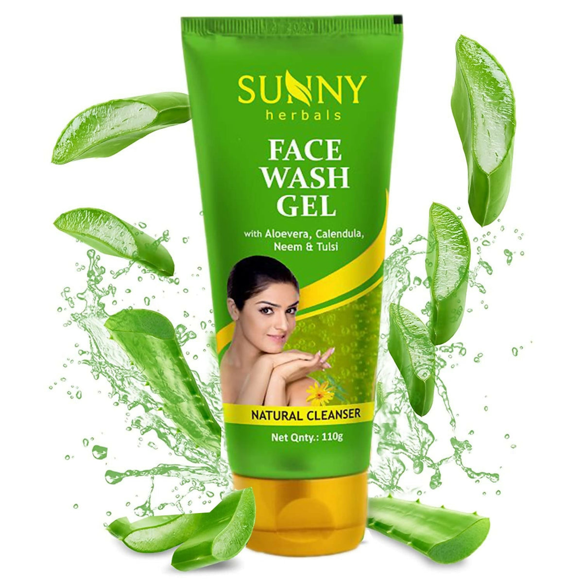 Sunny Herbals Face Wash Gel with Aloevera, Calendula, Neem & Tulsi