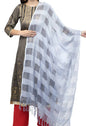 Mominos Fashion Moeza Silver Grey Window Cotton Dupatta