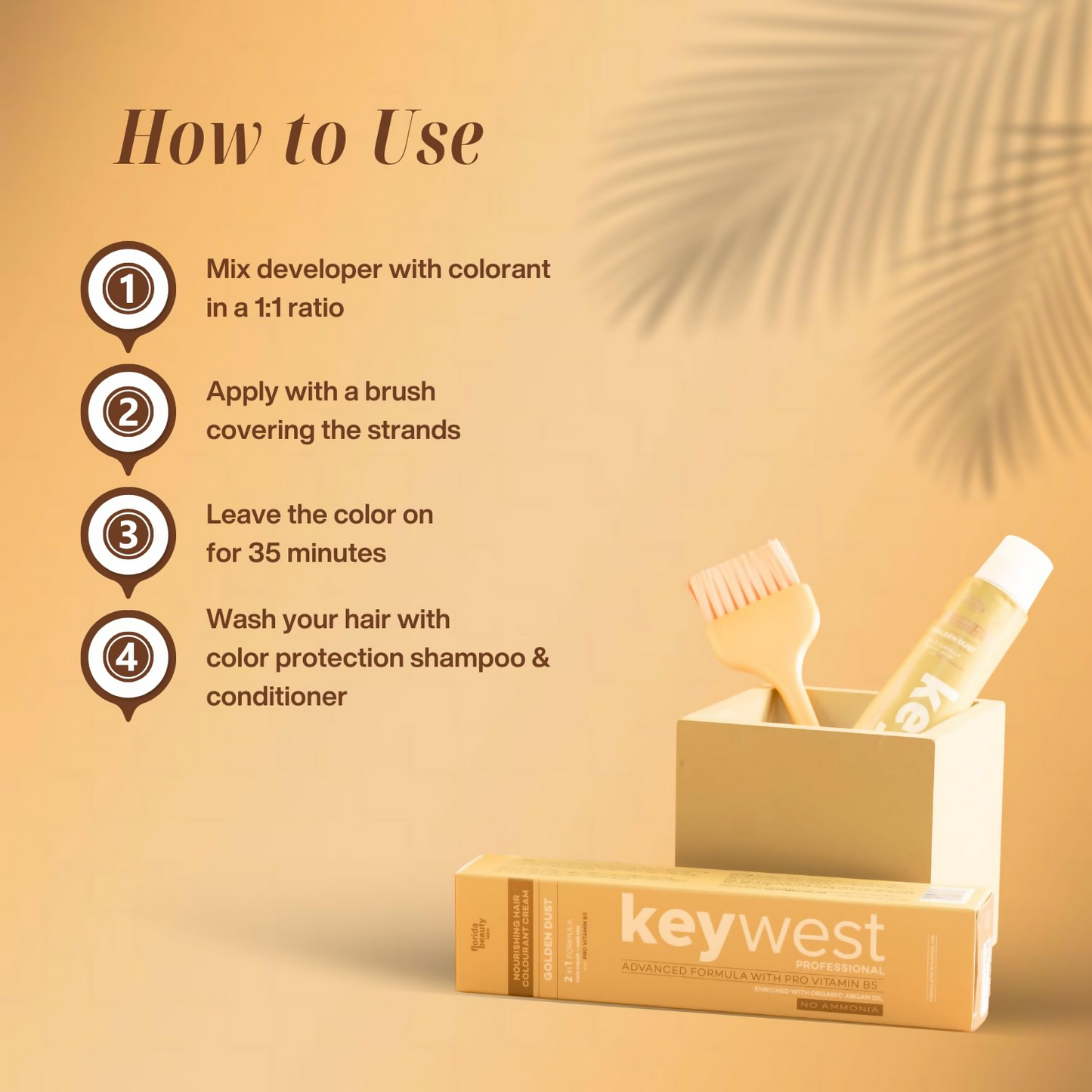 Keywest Professional Hair Color Tube - No. 5 Light Brown