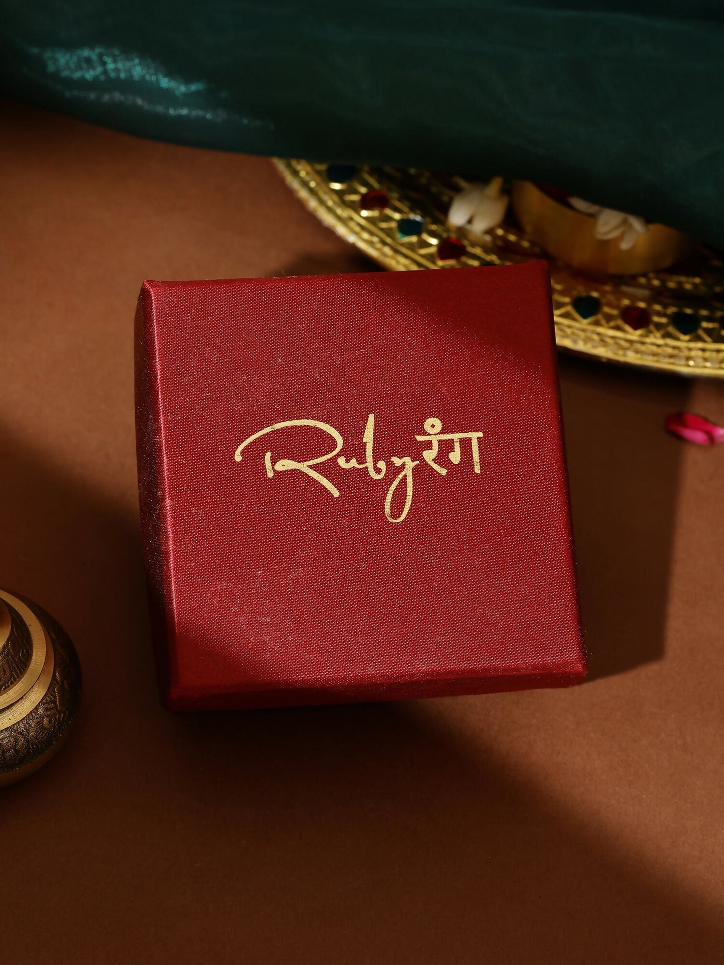 Ruby Raang Tear Drop Green Meenakari with Diamond Maang Tikka