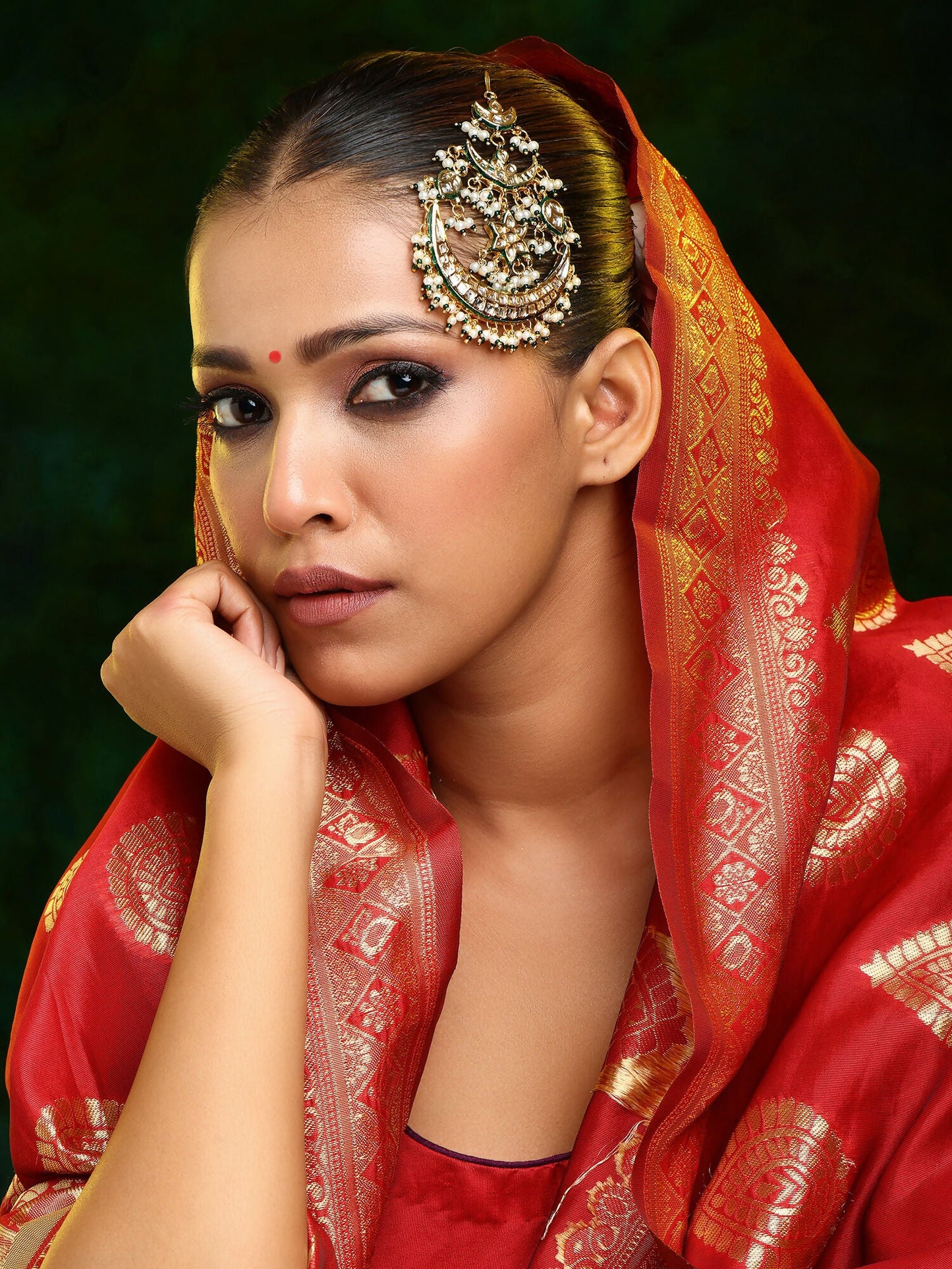 Ruby Raang 22k Gold Polished Kundan Passa