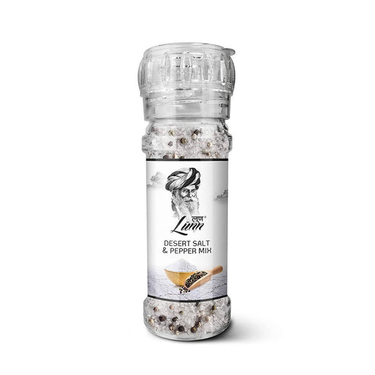 Lunn Desert Salt & Pepper Mix (Fine Grain) with Grinder