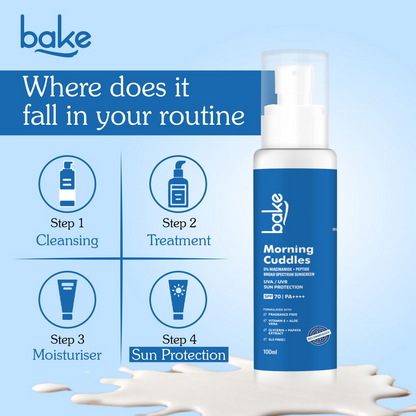 Bake Morning Cuddles 5% Niacinamide Sunscreen SPF 70