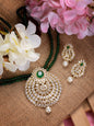 Saraf RS Jewellery Gold-Polished Polki Studded With Beads Handcrafted Jewellery Set