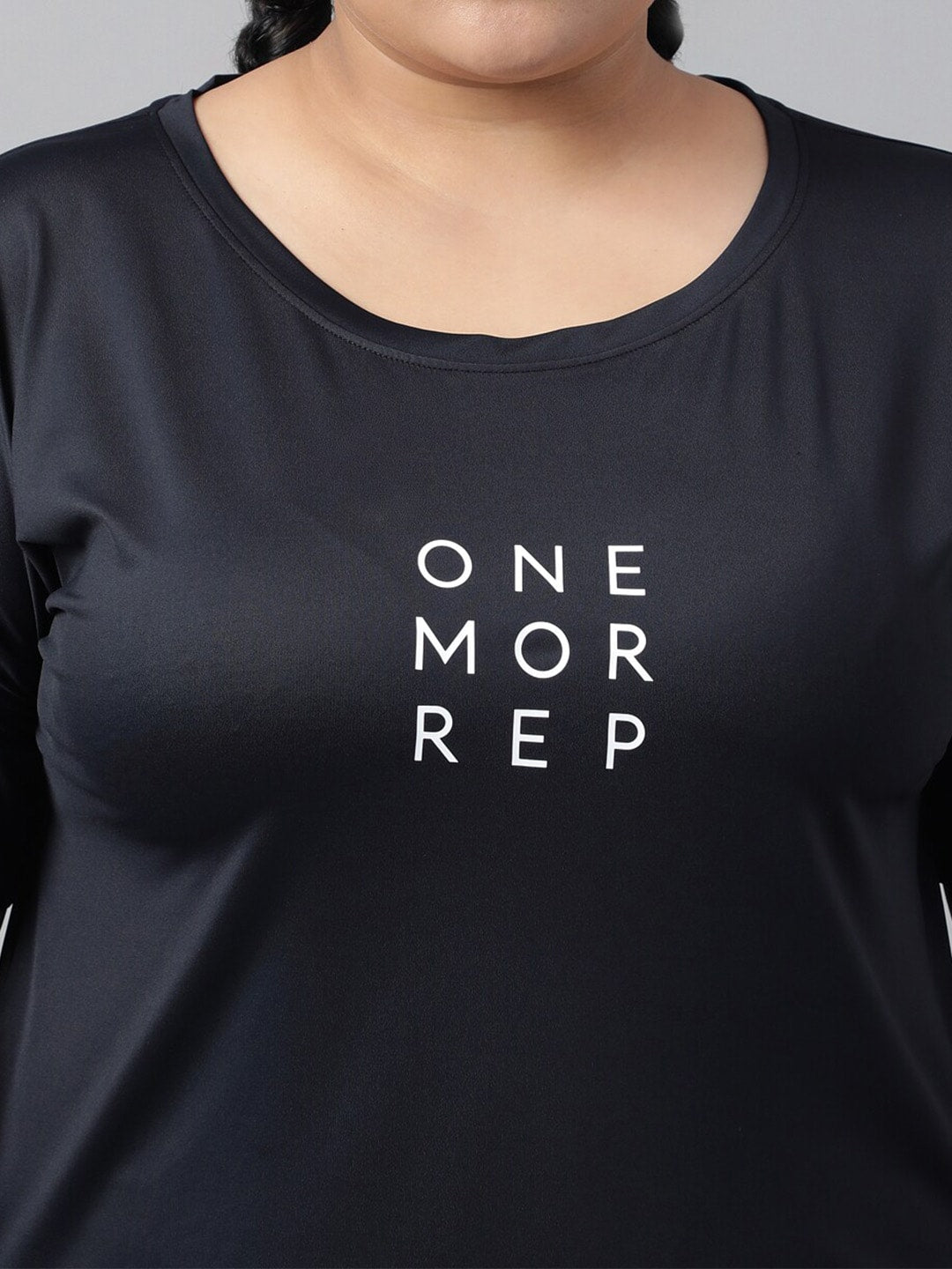 MKH Plus Size Typography Printed Drop Shoulder Sleeves Dri-FIT Relaxed Fit Sports T-shirt