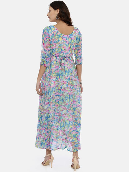Souchii Multicoloured Printed Maxi Dress