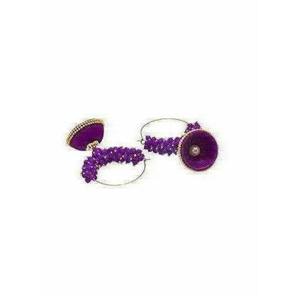 Trendy Design -Metal Beads and Threads in Purple Color