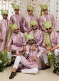 Raivat Ethnic Art Silk Embroidery Work Jacket Set In Onion Colour