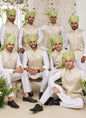 Raivat Ethnic Art Silk Embroidery Work Jacket Set In Off White Colour