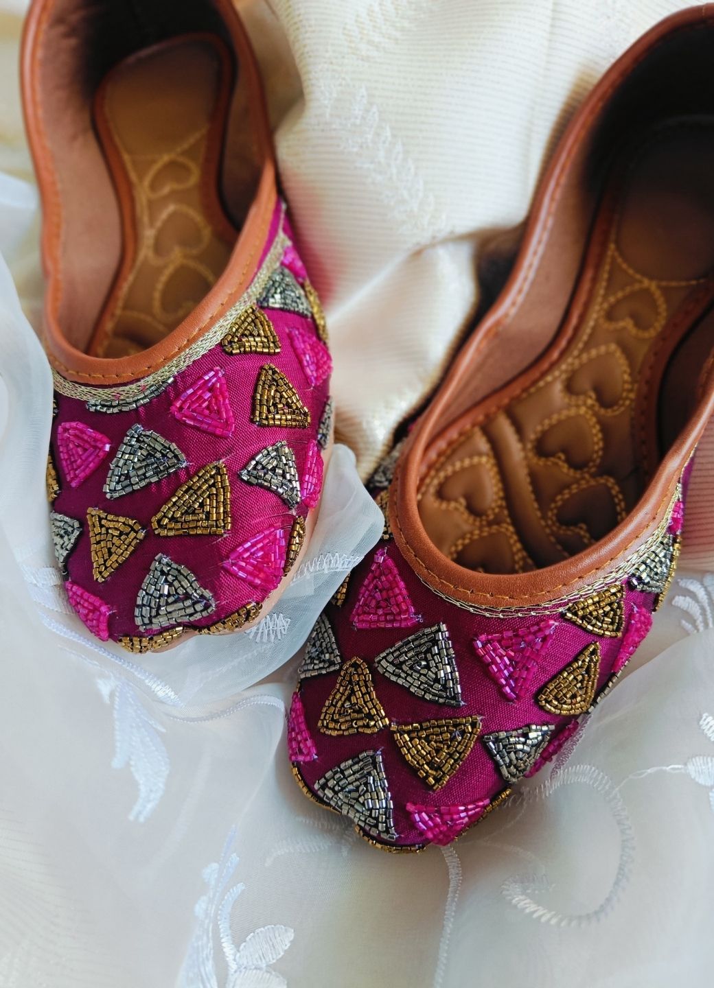 Desi Colour Women Indian Ethnic Footwear-Purple Bricks