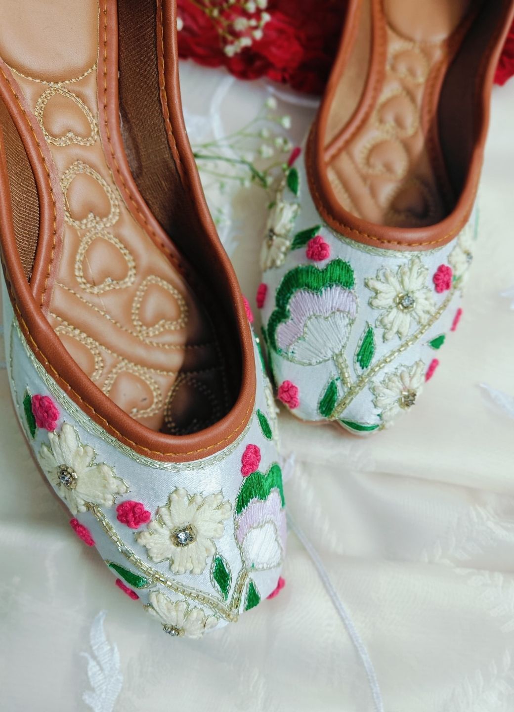 Desi Colour Women Indian Ethnic Footwear-Party Wear Multi Colour Thread Work
