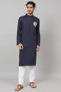 Classic Cotton Kurta With Single Motif Embroidery by Hilo Design