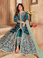 Myra Teal Art Silk Embroidered Anarkali Suit