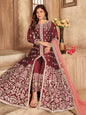 Myra Red Art Silk Embroidered Anarkali Suit