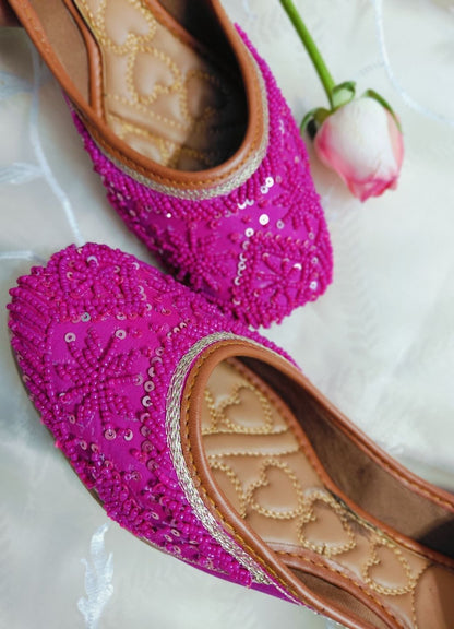Desi Colour Women Indian Ethnic Footwear-Pink Pearl