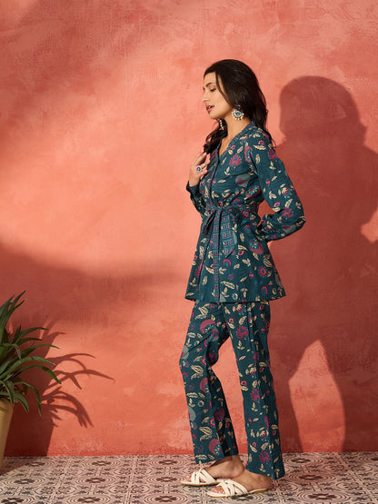 InWeave Blue Kalamkari Co Ord Set