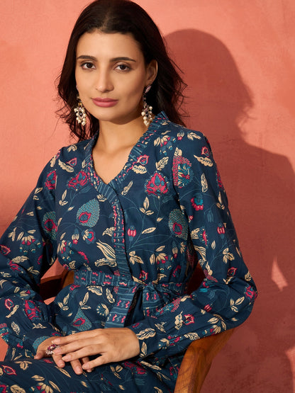 InWeave Blue Kalamkari Co Ord Set