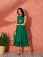 InWeave Forest Green Short Kurta Palazzo Set