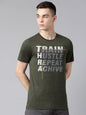 Alcis Typography Printed Dry Tech Slim Fit T-shirt