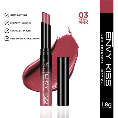 Miss Claire Envy Kiss Non Transfer Lipstick - 03 Petal Pink