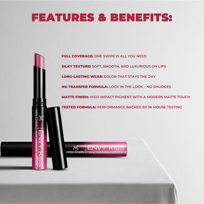 Miss Claire Envy Kiss Non Transfer Lipstick - 19 Goal Digger