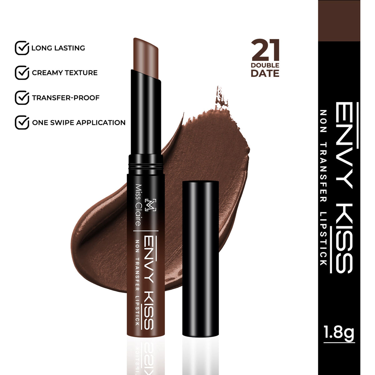 Miss Claire Envy Kiss Non Transfer Lipstick - 21 Double Date