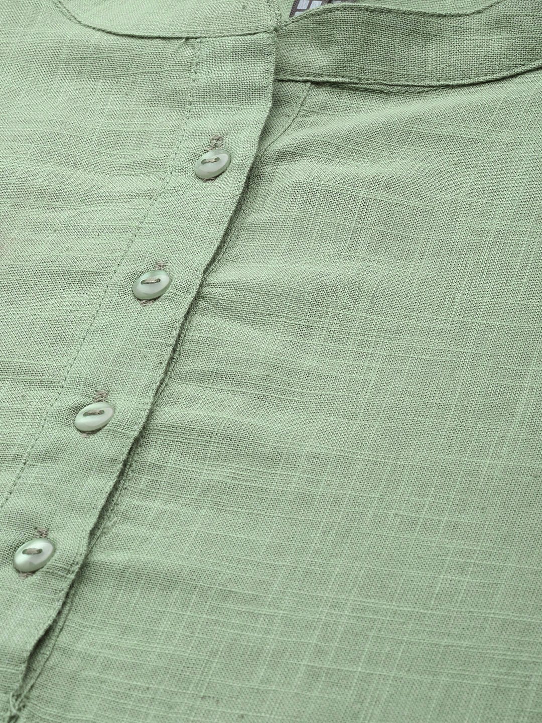 HERE&NOW Women Mint Green Pakistani Style Kurta