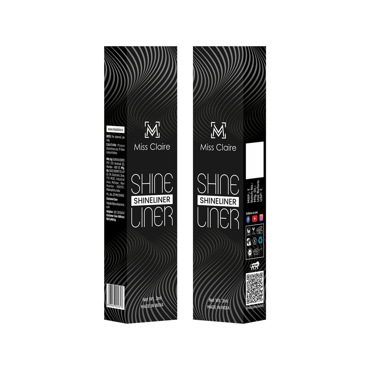 Miss Claire Shine Liner - Black
