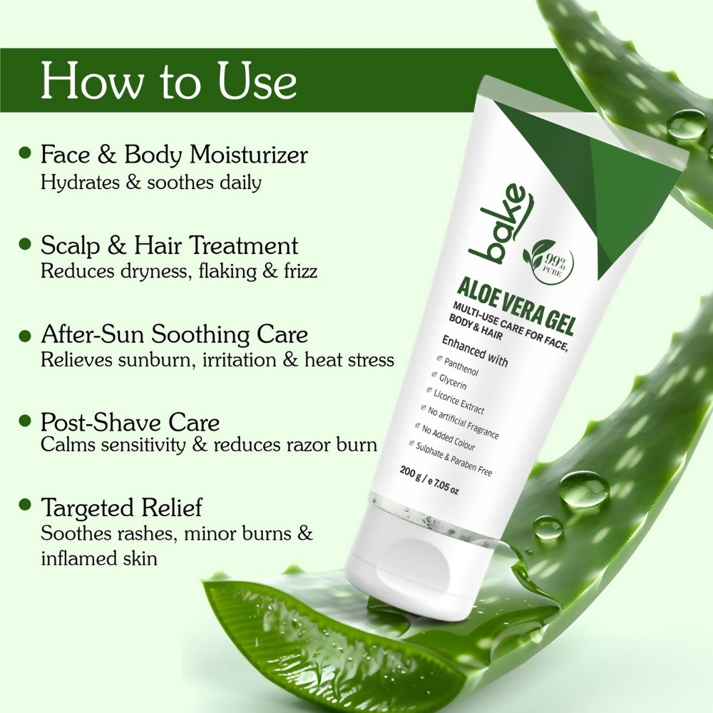 Bake 99% Pure Multi-Use Aloe Vera Gel for Face, Body & Hair