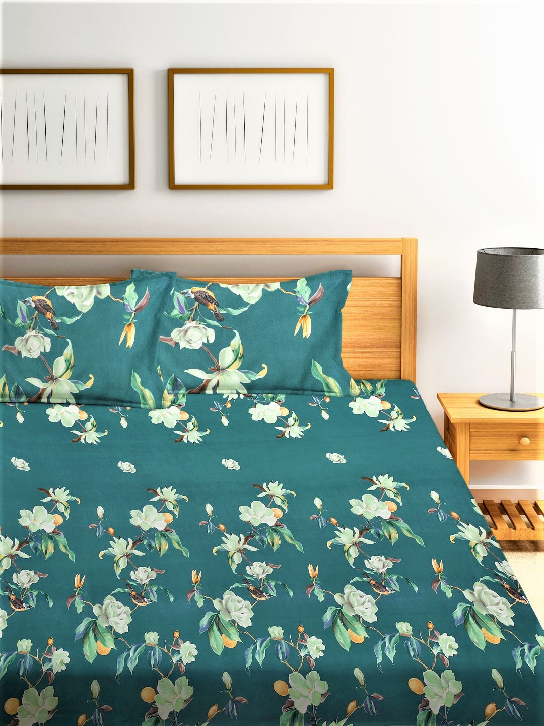 Home Sizzler Unisex Green Bedsheets