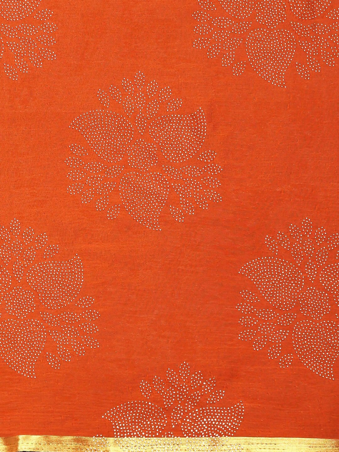 Saree Mall Orange & Gold-Toned Zari Sarees