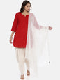 Souchii White & Gold Printed Dupatta