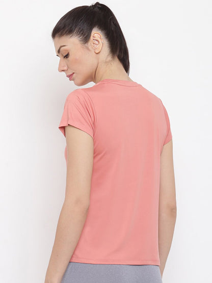 MKH Women Pink Dri-FIT Running T-shirt