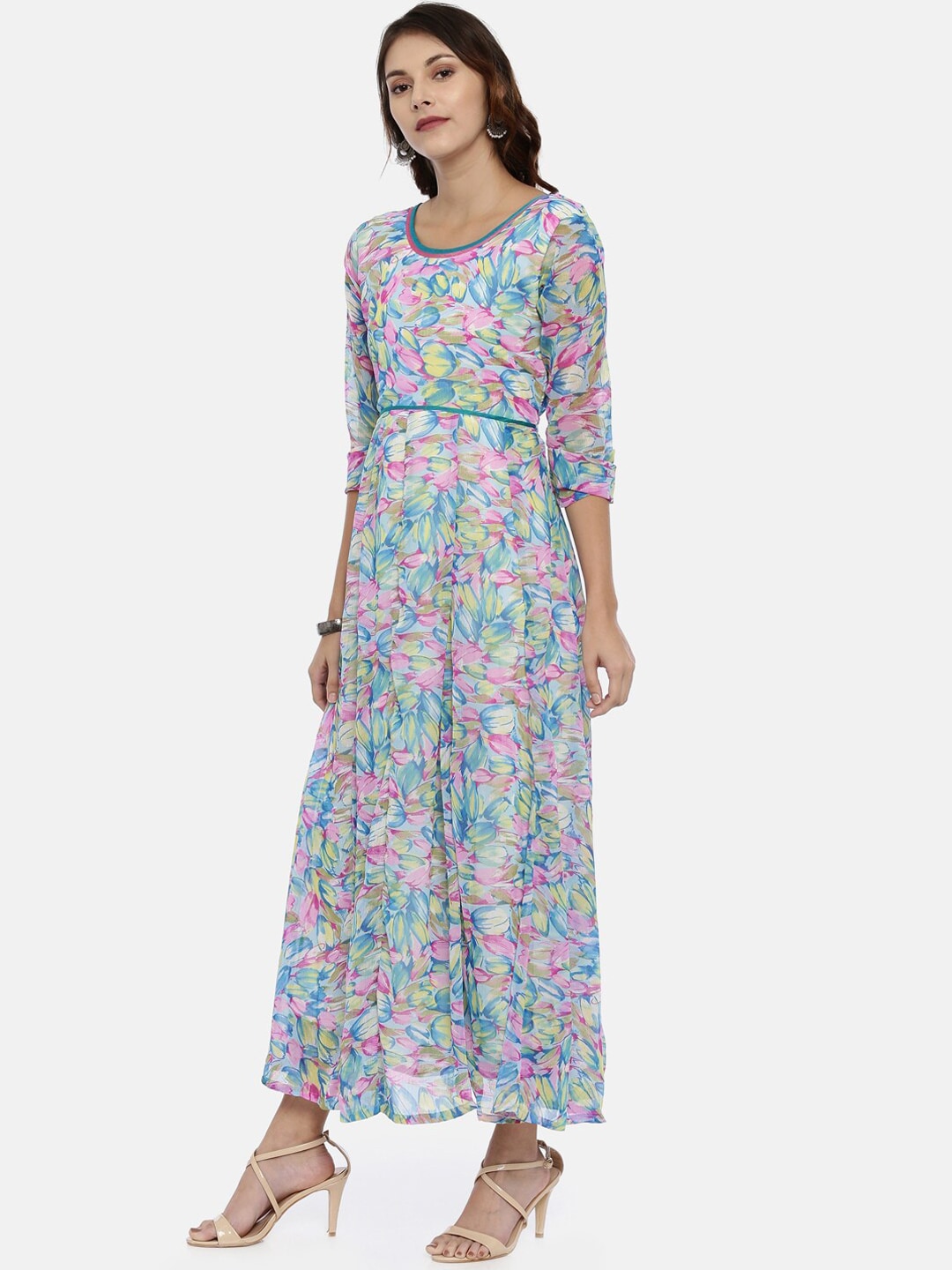 Souchii Multicoloured Printed Maxi Dress