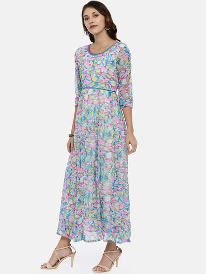 Souchii Multicoloured Printed Maxi Dress