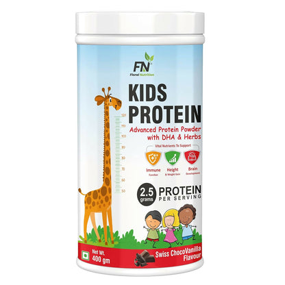 Floral Nutrition Kids Protein for Kids with DHA, Vitamin-D for Growth, Height, Immunity, Active & Strong