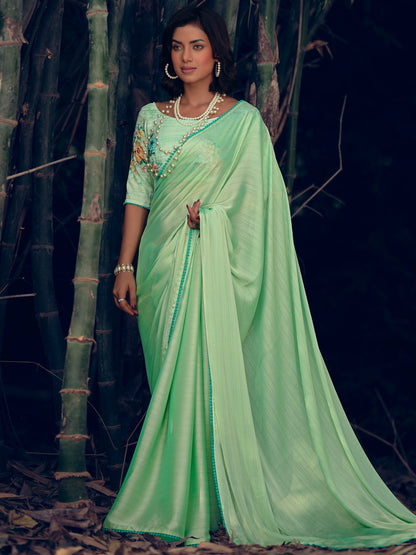 Stylee Lifestyle Green Art Silk Woven Saree