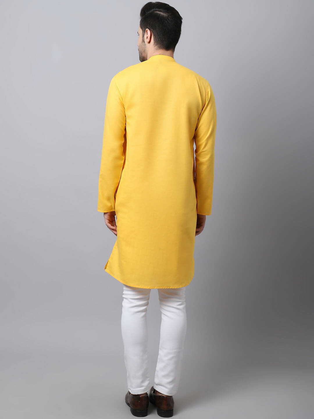 Even Apparels Yellow Pure Cotton Men's Kurta With Side Placket