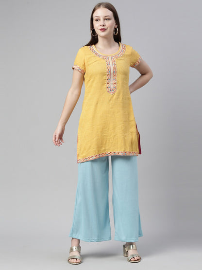 Souchii Blue Knitted Palazzos