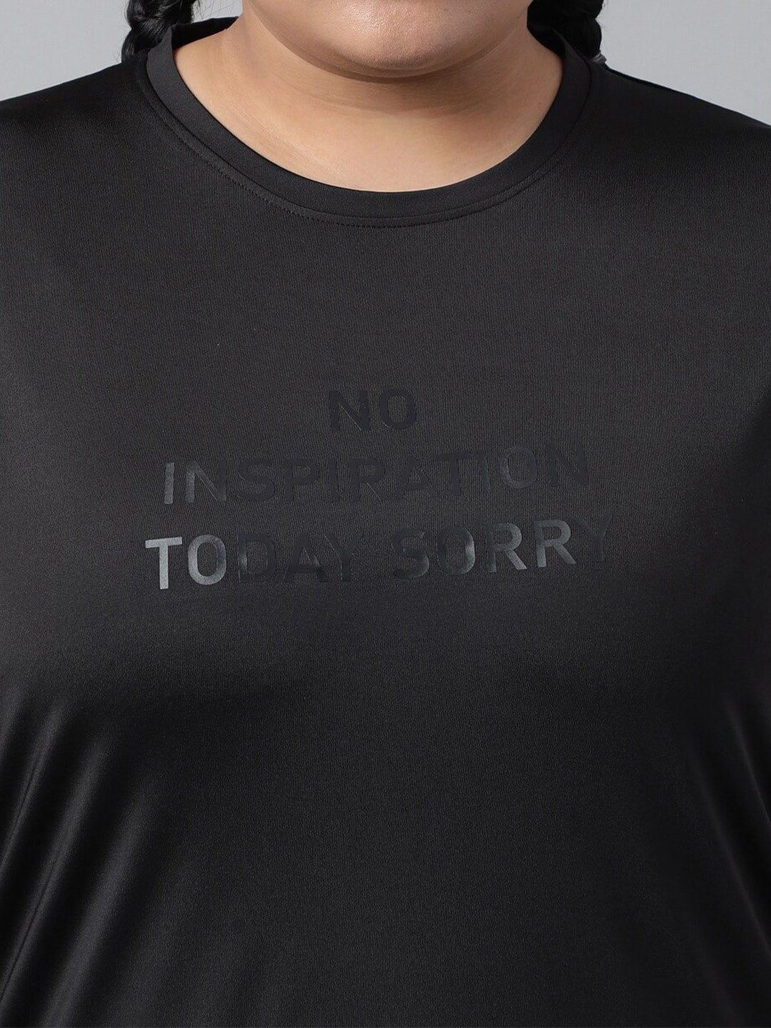MKH Plus Size Typography Printed Dri-FIT Relaxed Fit Drop-Shoulder Sleeves Gym T-shirt